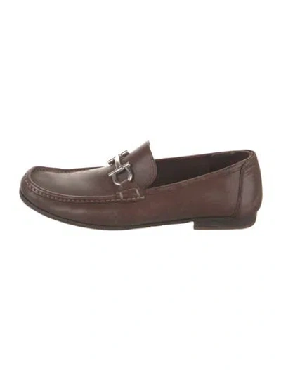 Pre-owned Ferragamo Leather Loafers In Brown