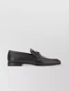 Ferragamo Foster Gancini Loafers In Hammered Leather In Black