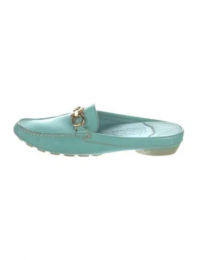 Pre-owned Ferragamo Leather Loafers In Green