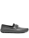Ferragamo Leather Loafers In Grey