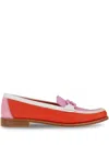 Ferragamo Leather Loafers In Multi