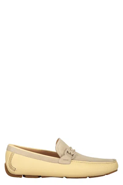 Ferragamo Leather Loafers In Sand