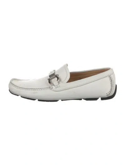 Pre-owned Ferragamo Leather Loafers In White