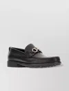 Ferragamo Leather David Loafer With Gancini Hook For Men