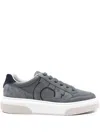 Ferragamo Gancini Suede Low-top Sneakers In Gray