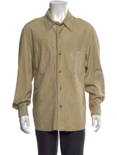 Pre-owned Ferragamo Leather Long Sleeve Shirt In Neutral
