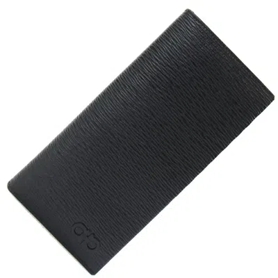 Pre-owned Ferragamo Leather Long Wallet (bi-fold) () In Black
