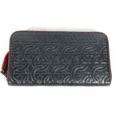 Pre-owned Ferragamo Leather Long Wallet (bi-fold) () In Black