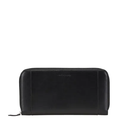 Pre-owned Ferragamo Leather Long Wallet (bi-fold) () In Black