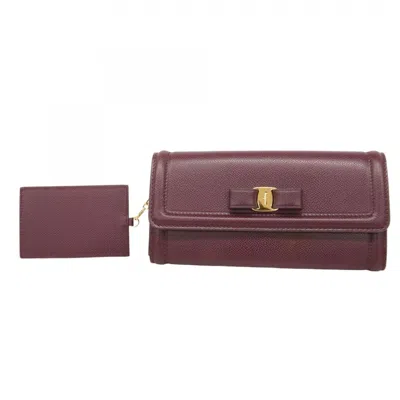 Pre-owned Ferragamo Leather Long Wallet (bi-fold) () In Blue