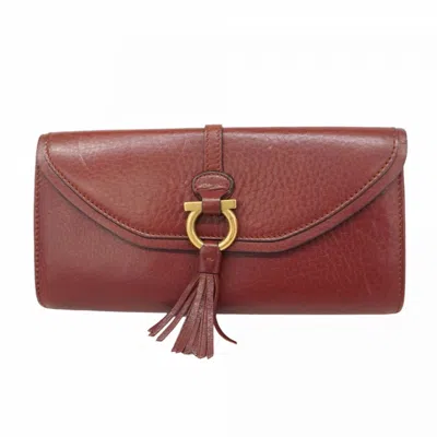 Pre-owned Ferragamo Leather Long Wallet (bi-fold) () In Brown