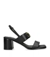 Ferragamo Sandals Block Heel Gancini Buckle In Black