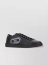Ferragamo Leather Low-top Brandy Sneakers With Rubber Sole