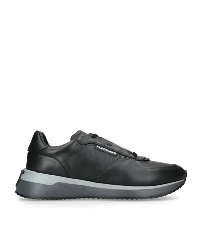 FERRAGAMO LEATHER LOW-TOP SNEAKERS