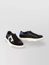 Ferragamo Black Low Cut Gancini Outline Sneakers