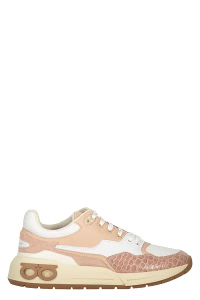 Ferragamo Leather Low-top Sneakers In Pink