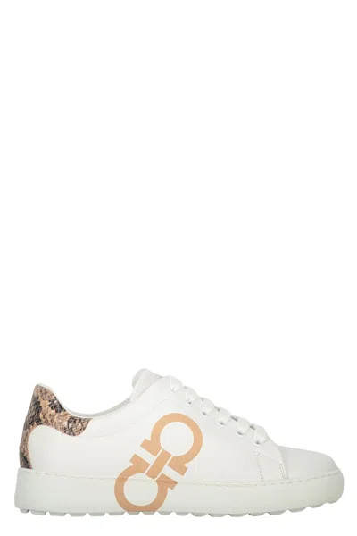 Ferragamo Leather Low-top Sneakers In White
