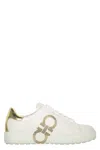 Ferragamo Number Leather Low-top Sneakers In White