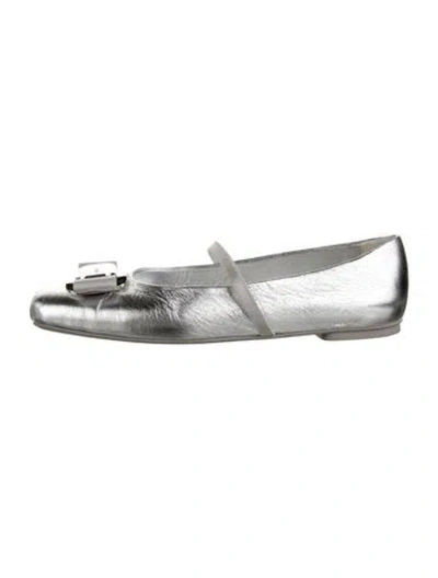 Pre-owned Ferragamo Leather Mary Jane Flats