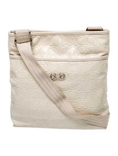 Pre-owned Ferragamo Leather Messenger Bag In Neutral