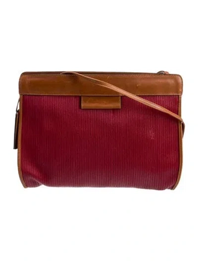 Pre-owned Ferragamo Leather Messenger Bag In Red