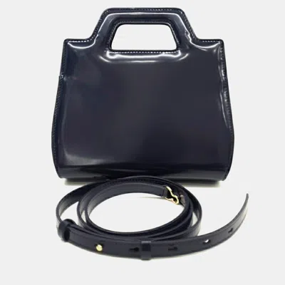 Pre-owned Ferragamo Leather Midnight Blue Wanda Mini