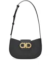 Ferragamo Gabry Black Calf Leather Shoulder Bag