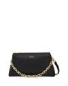 Ferragamo Embossed Logo Chain Strap Mini Bag In Black