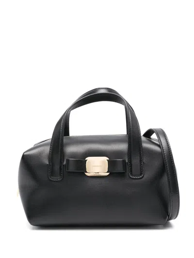 Ferragamo Mini-tasche Aus Leder In Schwarz