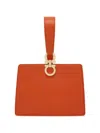 Ferragamo Rectangular Orange Clutch With Gold-tone Clasp In Orange