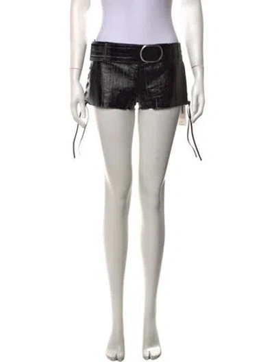 Pre-owned Ferragamo Leather Mini Shorts In Blue