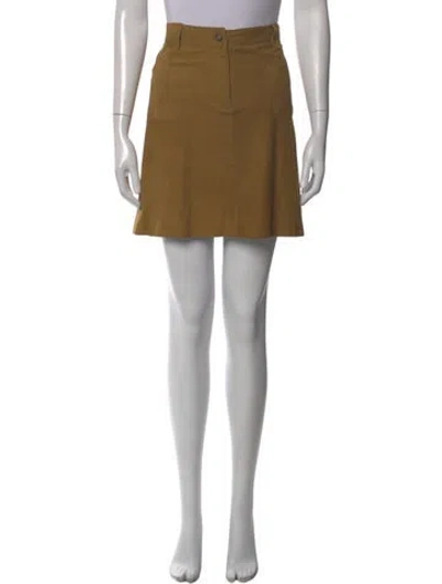 Pre-owned Ferragamo Leather Mini Skirt In Brown