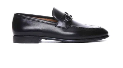 Ferragamo Leather Moccasins In Black