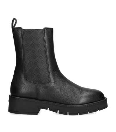 Ferragamo Leather Mohave Ankle Boots In Black
