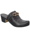 Ferragamo Metal Detail Block Heel Sandals In Black