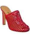 Ferragamo Ellas X5 Caged Leather Heel Mules In Red