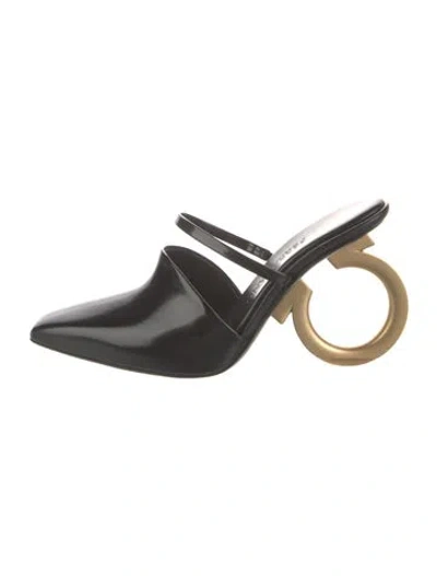 Pre-owned Ferragamo Leather Mules In Black