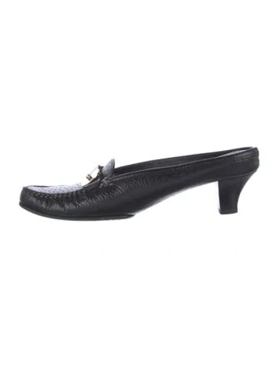 Pre-owned Ferragamo Leather Mules In Black