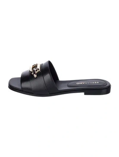 Pre-owned Ferragamo Leather Mules In Black