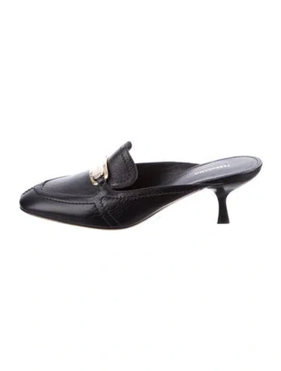 Pre-owned Ferragamo Leather Mules In Black