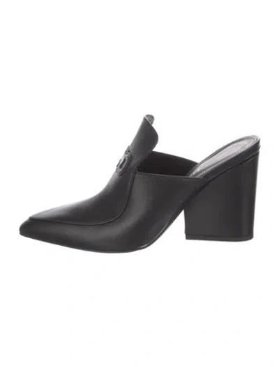 Pre-owned Ferragamo Leather Mules In Black
