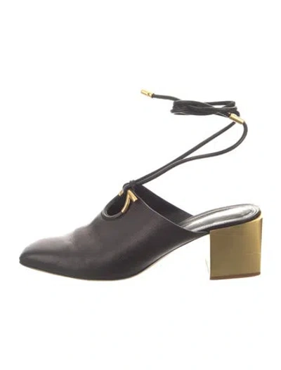 Pre-owned Ferragamo Leather Mules In Black