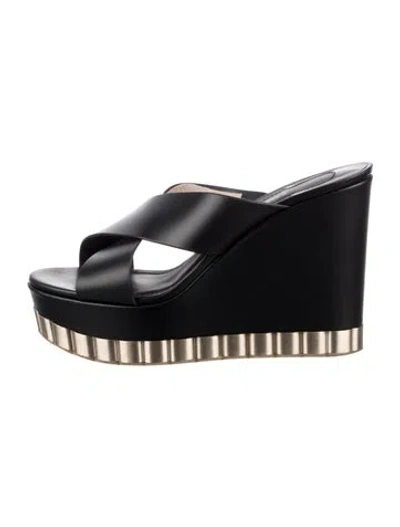 Pre-owned Ferragamo Leather Mules In Black