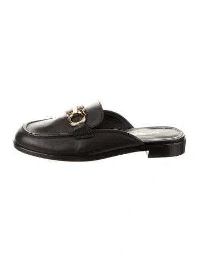 Pre-owned Ferragamo Leather Mules In Black
