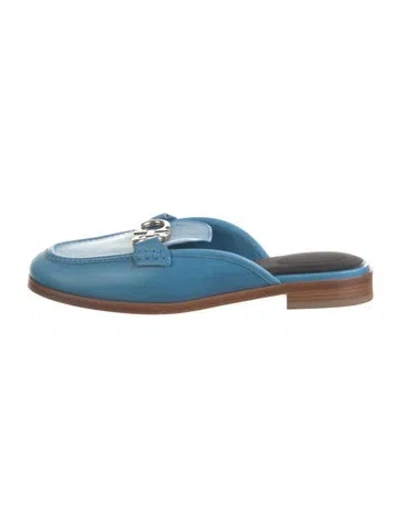 Pre-owned Ferragamo Leather Mules In Blue