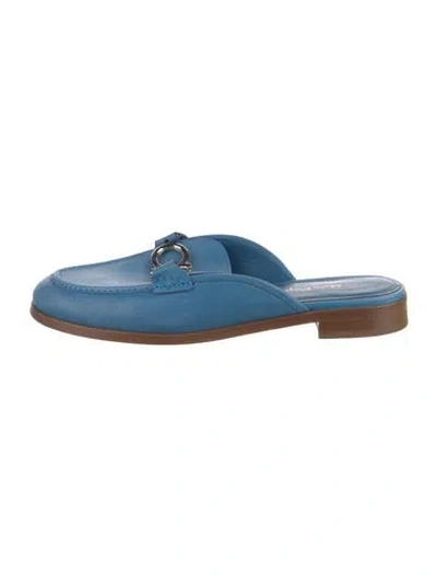 Pre-owned Ferragamo Leather Mules In Blue