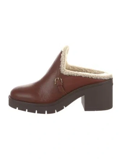 Pre-owned Ferragamo Leather Mules In Brown