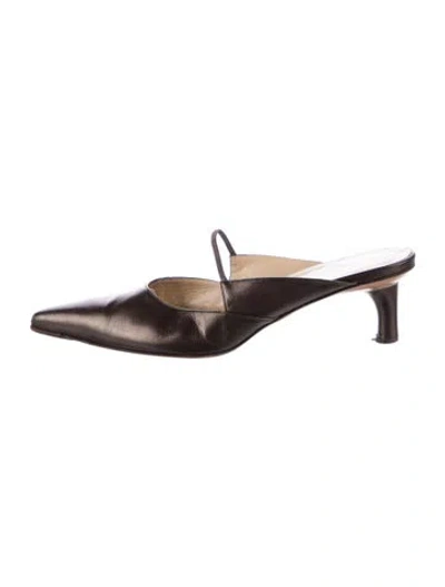 Pre-owned Ferragamo Leather Mules In Brown