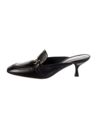 Pre-owned Ferragamo Leather Mules W/ Tags In Black