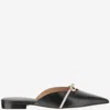 Ferragamo Bow Pointed Toe Mules In Black